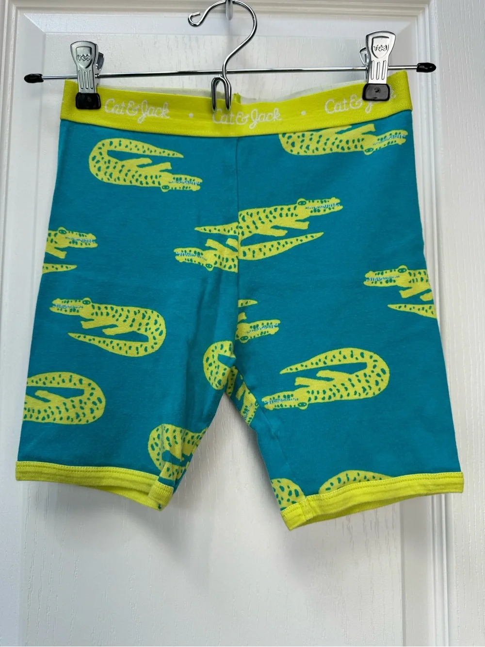 Cat & Jack Teal and Lime Crocodile Print Pajama Shorts